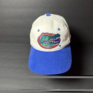 VINTAGE Florida Gators Hat Cap Snap Back NCAA Football White And blue 90's